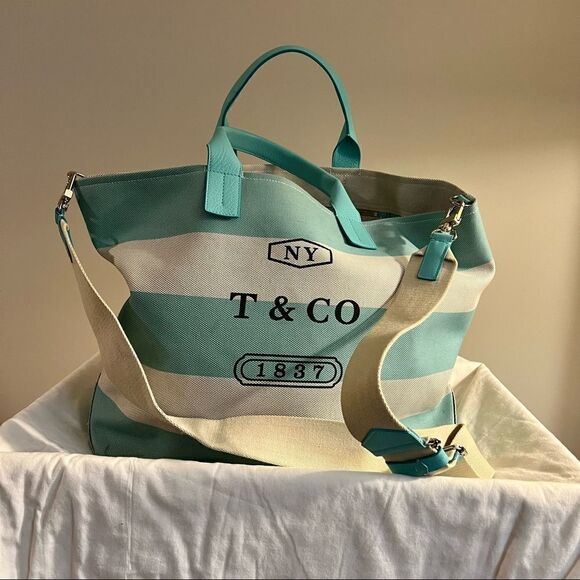Tiffany & Co. Striped Canvas Tote - Picture 5 of 16